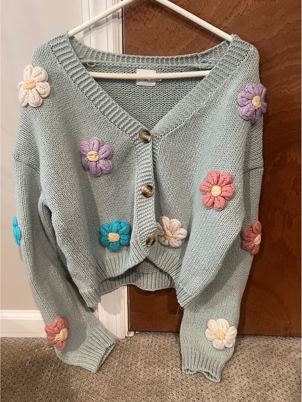 Boutique Floral Knit Cardigan
